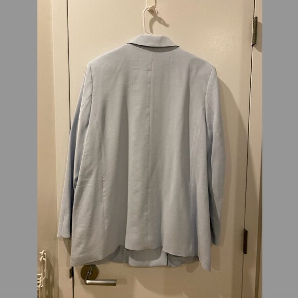 H&M Light Blue Double Breasted Boyfriend Blazer Size L | New | Never Worn - Picture 4 of 5